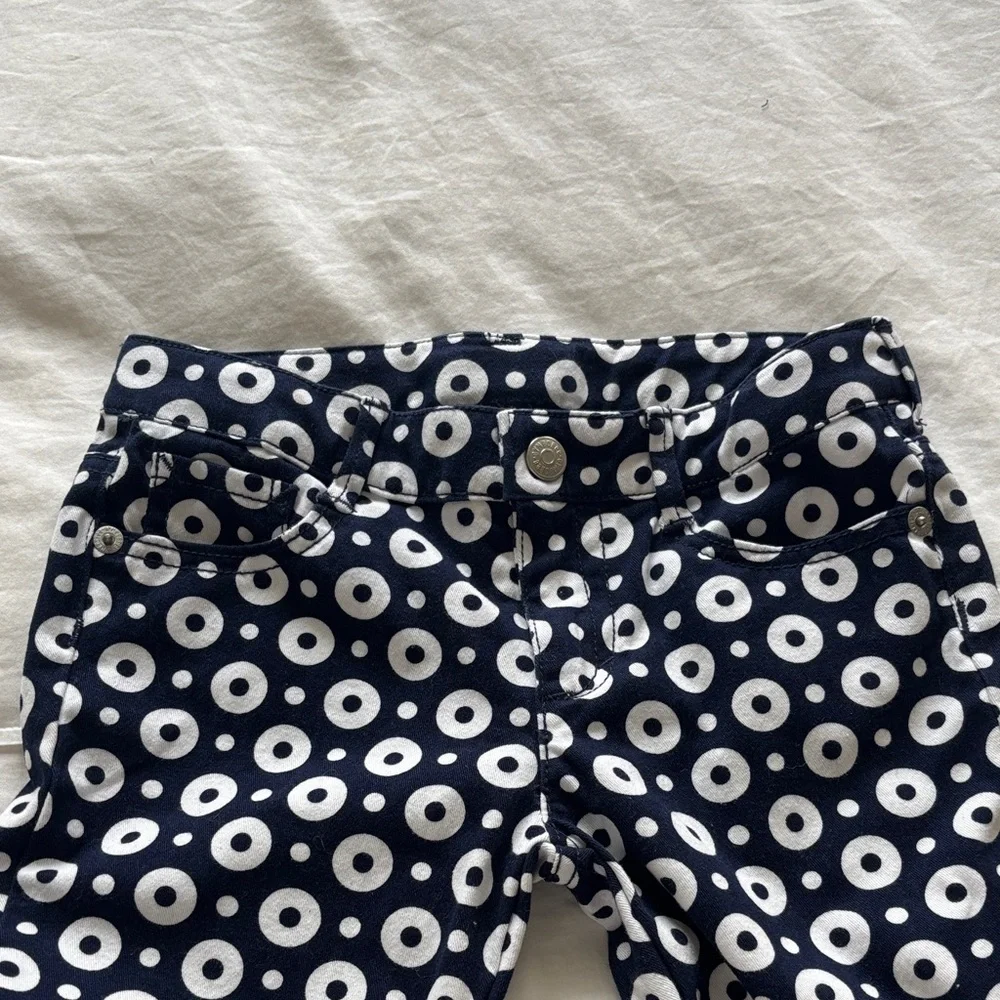 Gymboree Girls Navy and White Polka Dot Pants - Size 7